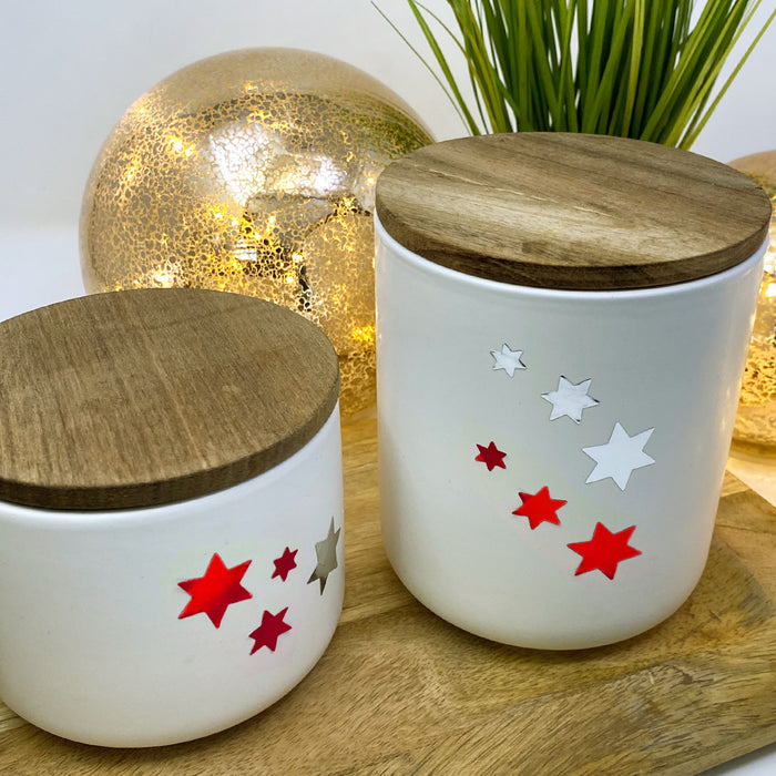 86 Sterne Sticker Stern Aufkleber für Weihnachten Weihnachtsdeko Geschenkdeko Basteln Glänzend - rot