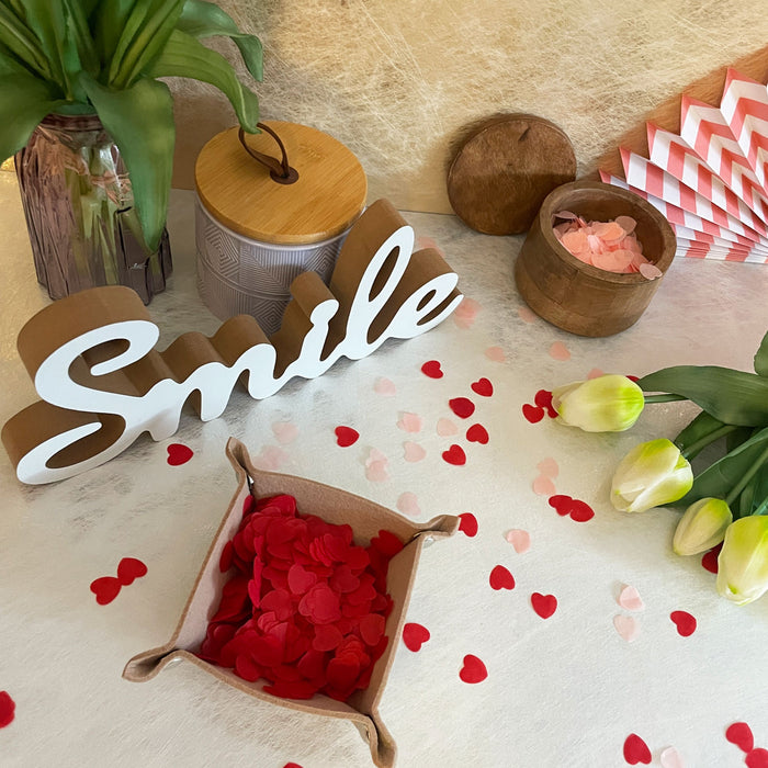 Papier Herz Konfetti Herzen Tischdeko Streu Deko für Valentinstag JGA Hochzeit Geburtstag Liebe - rosa