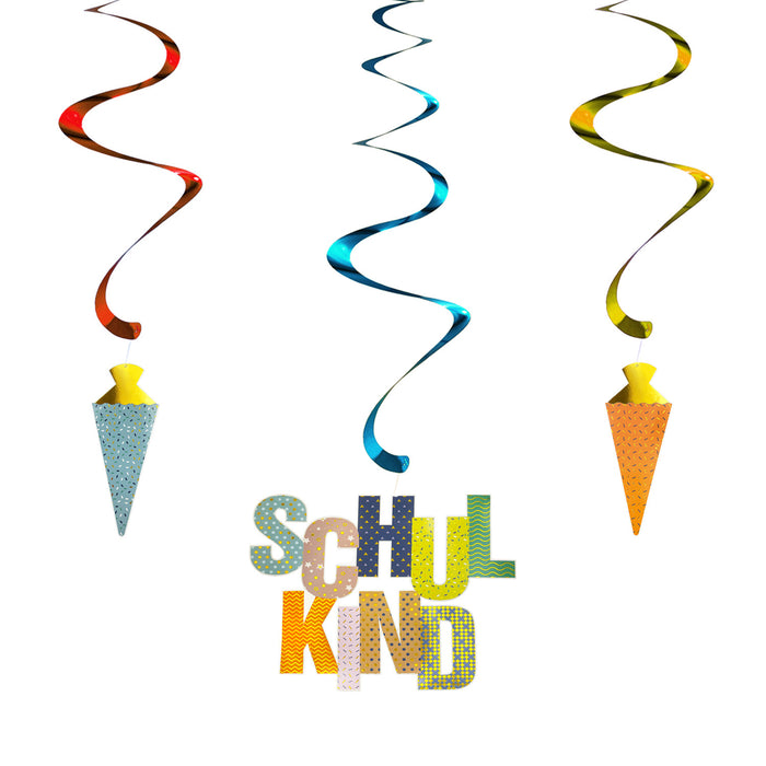 Schuleinführung Schulanfang Einschulung Deko Set - Girlanden + Konfetti + Luftballons + Deko Schachteln