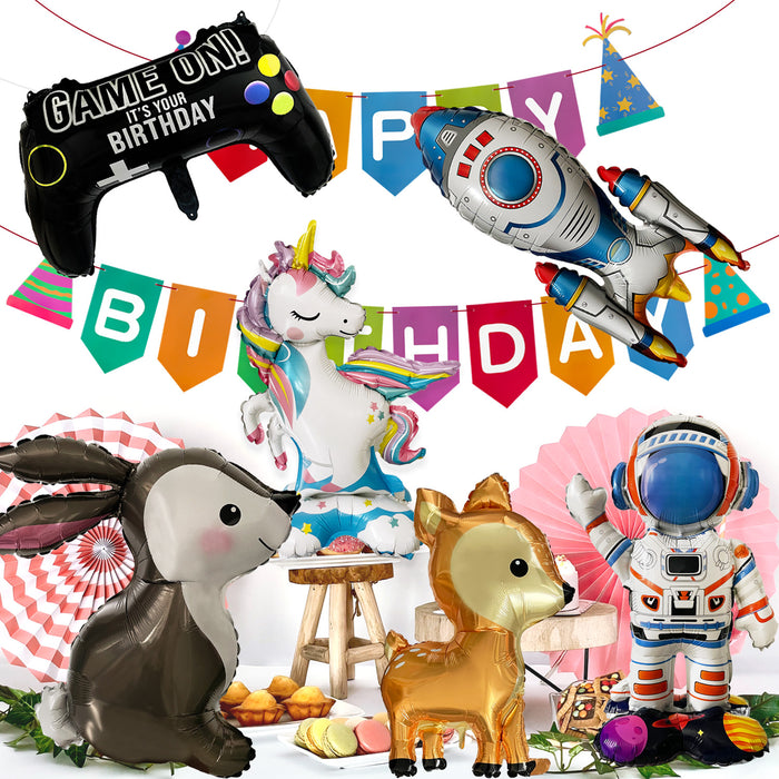 3D Folienballon Rakete für Jungen und Mädchen als Deko zum Kindergeburtstag Motto Party Hängedeko