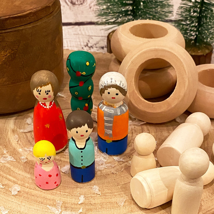 20 Holz Figuren zum Bemalen Holzdeko zum Basteln Spielen DIY Deko für Weihnachten Weihnachtsdeko Tischdeko