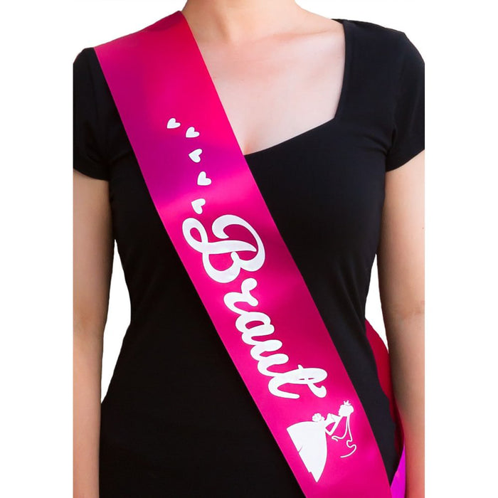 Schärpe Braut + Braut Security Set JGA Hen Party Bride to be Herz pink