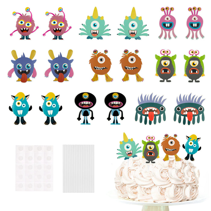 Monster Torten Topper für Kinder Geburtstag von Jungs und Mädchen Cake Topper Kuchendeckel