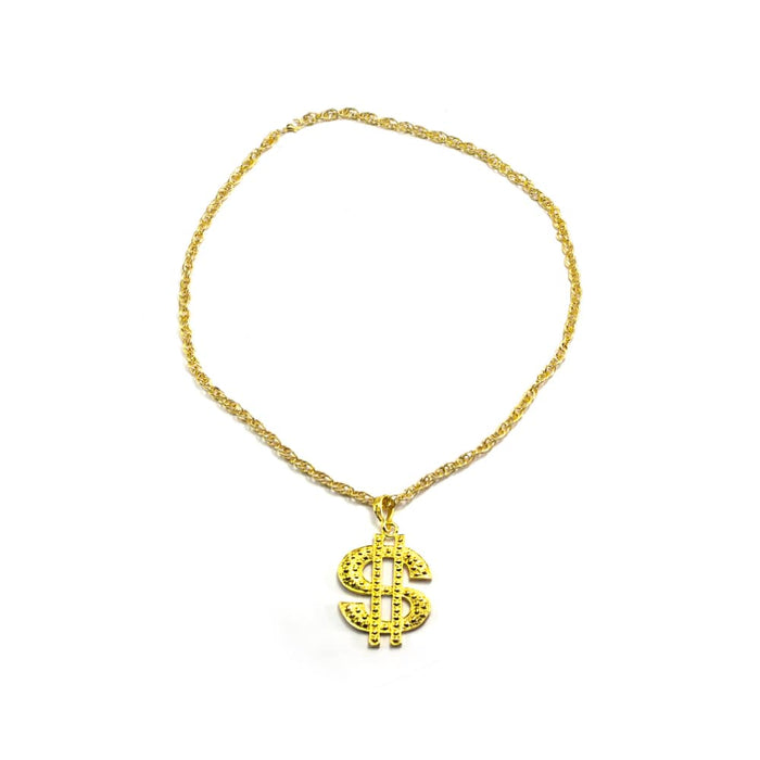 Goldene Dollar Zeichen Hals Kette Rapper Gangster Millionär Goldkette