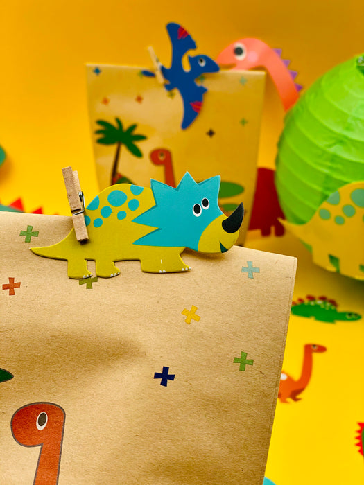 6 Dino Geschenktüten Dinosaurier Papiertüten Kinder Geburtstag Mitgebsel