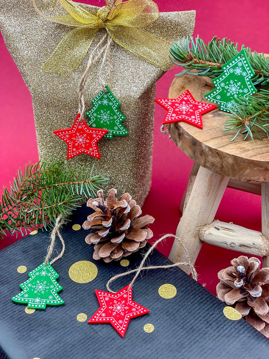 10 Holz Sterne Weihnachtsbaum Christbaum Anhänger Christbaumschmuck Holzdeko Weihnachtsdeko