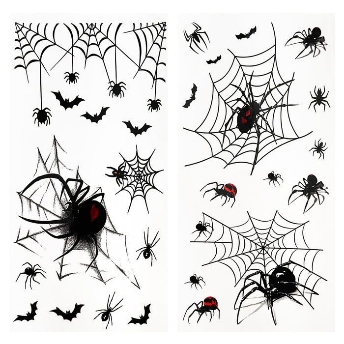 Sticker Set Spinnen mit Spinnennetz Aufkleber zum Verzieren Scrapbooking Basteln für Halloween Deko