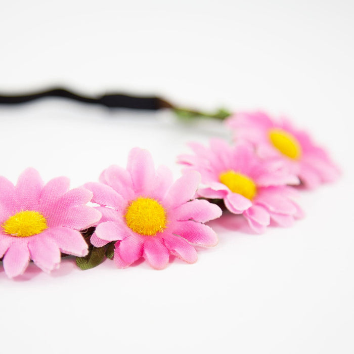 Blumen Haarband Stirnband Haarschmuck Bohemia Kopfschmuck Blumenkranz - rosa