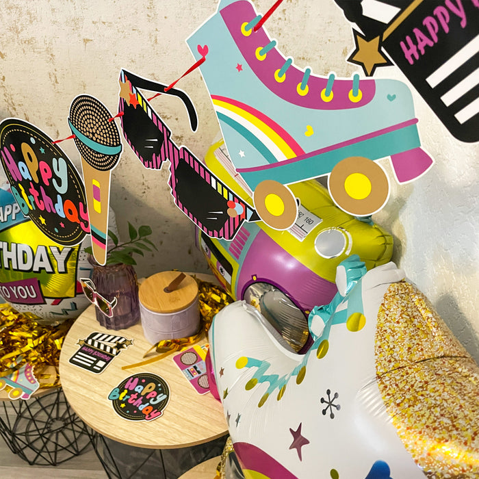 KOBOKO Happy Birthday Girlande Schwarz Mit Schleife - Elegante Geburtstagsdeko Für Erwachsene & Kinder