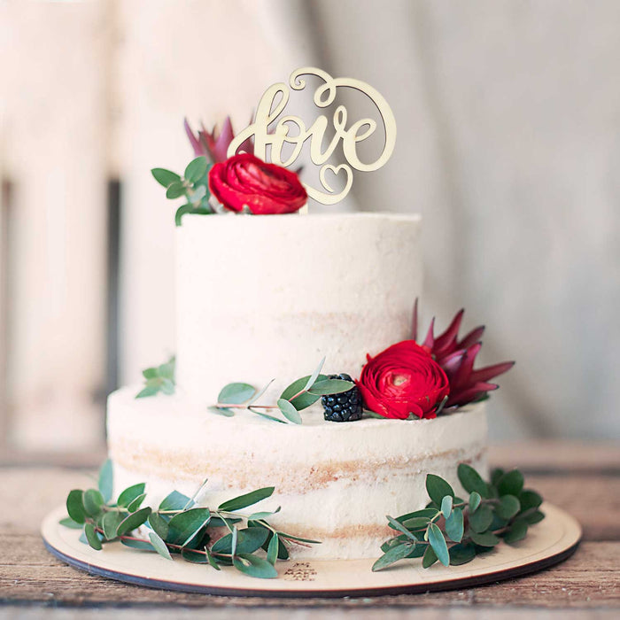 Torten Kuchen Topper Aufsatz Love Holz Deko für Hochzeit JGA Dekoration