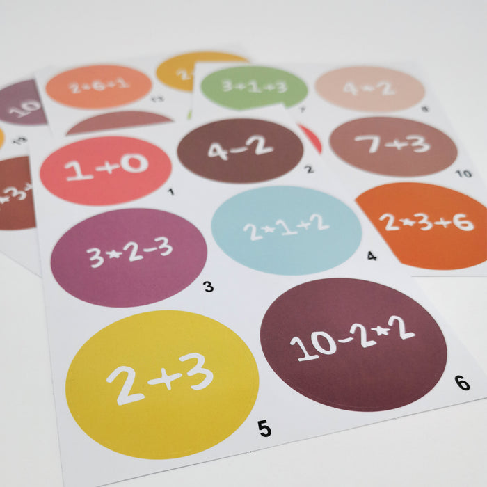 24 Adventskalender Sticker Zahlen Aufkleber mit Rechenaufgaben Weihnachten Basteln Weihnachtsdeko