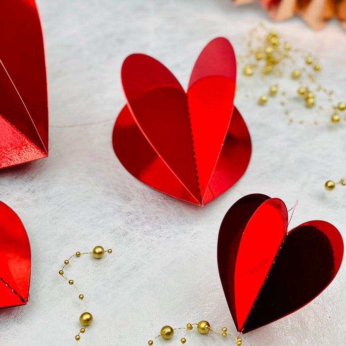 Deckenhänger 3D Herz Girlande für JGA Hochzeit Valentinstag Geburtstag Party Deko - rot