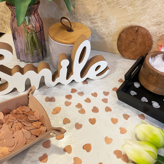 Papier Herz Konfetti Herzen Tischdeko Streu Deko für Valentinstag JGA Hochzeit Geburtstag Liebe - weiß