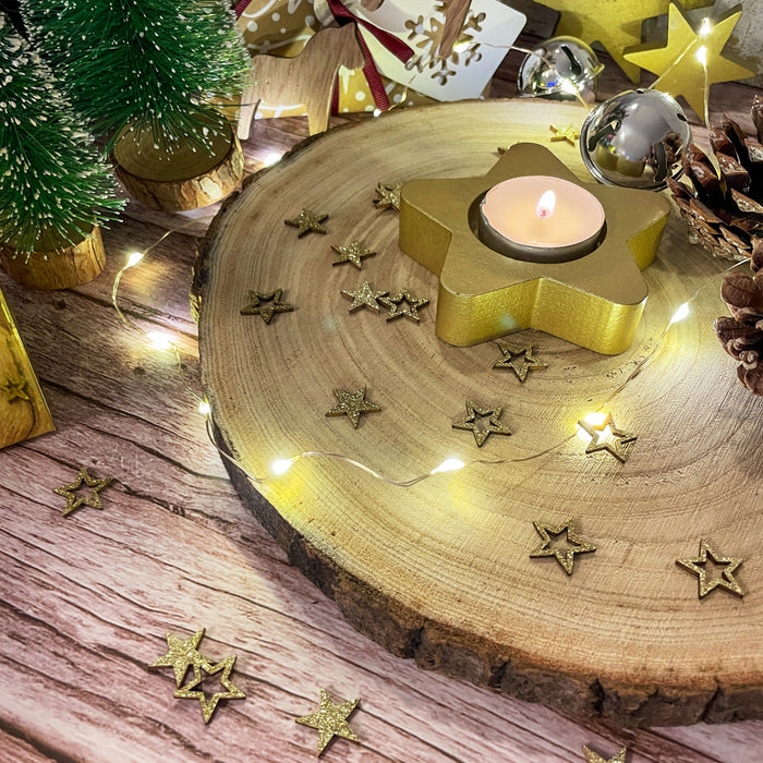 Holz Sterne Deko Set Holzdeko Konfetti Weihnachtsdeko Tischdeko Streud — Oblique Unique