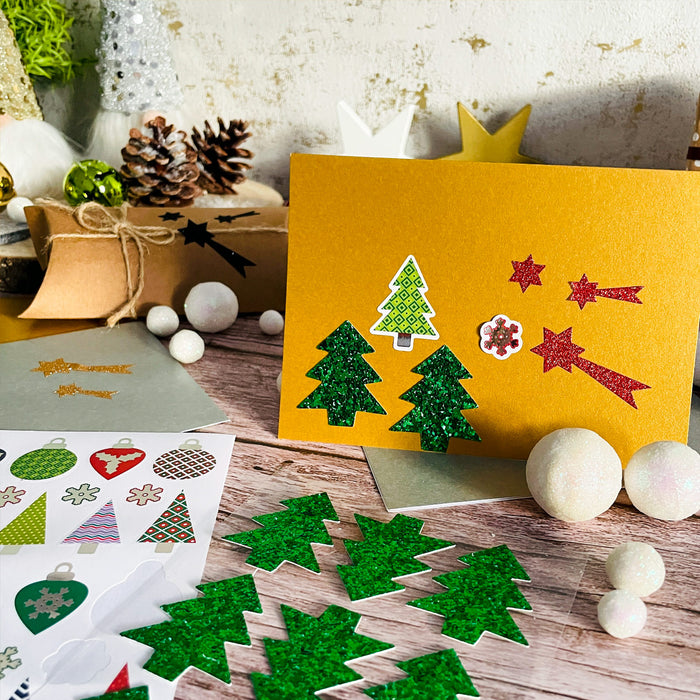 Weihnachts Sticker Kugel Baum Schneeflocke Aufkleber zum Verzieren Scrapbooking Basteln für Advent Weihnachten