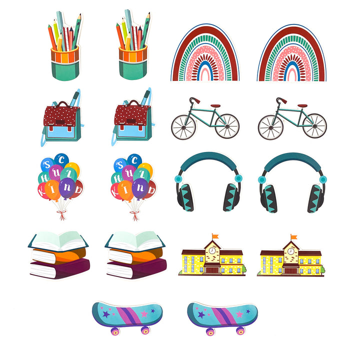 Schuleinführung Schulanfang Einschulung Deko Set - Endlich Schulkind & Stern Girlande + Zuckertüten Folienballon + Schulkind Ballon + Konfetti Set