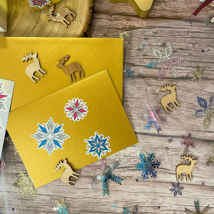 Holz Rentier Hirsch Konfetti 12 Stk. als Tisch Streu Deko für Weihnachten DIY Dekoration Basteln