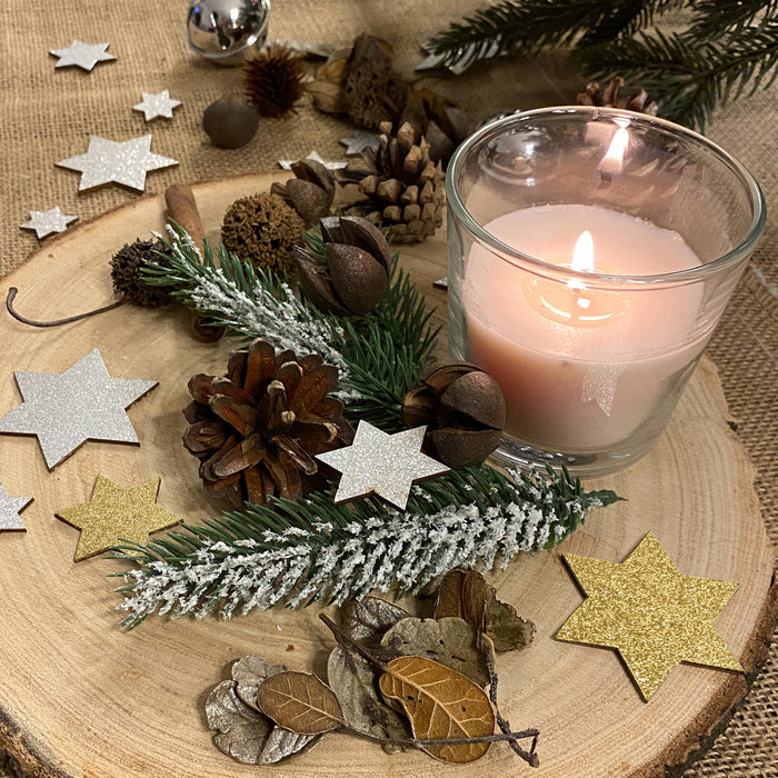 Holz Sterne Deko Set Holzdeko Weihnachtsdeko Tischdeko Streudeko für Weihnachten - gold