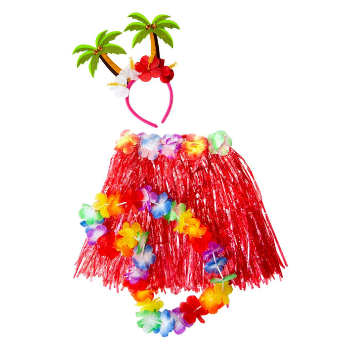 Hula Rock Hawaii-Rock Damen Hawaii Party Beachparty Fasching Karneval Mottoparty - rot