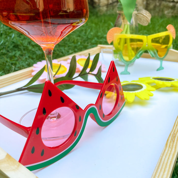 Melonen Brille Partybrille Spaßbrille Sonnenbrille für Geburtstag Party Fasching Karneval Accessoire - rot