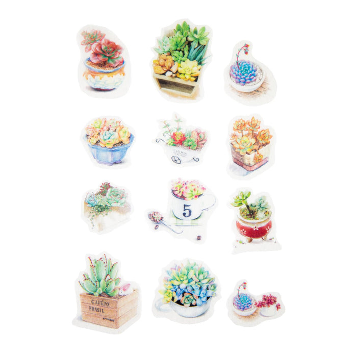 70 Sticker Blumen Sukkulente Aufkleber Vintage Retro gezeichnet Deko Scrapbooking Kinder Basteln