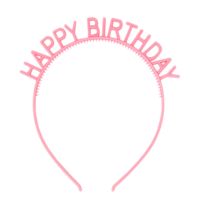 Haarreifen Happy Birthday Haarreif für Geburtstag Jubiläum Mädchen Damen Frauen Accessoire - rosa