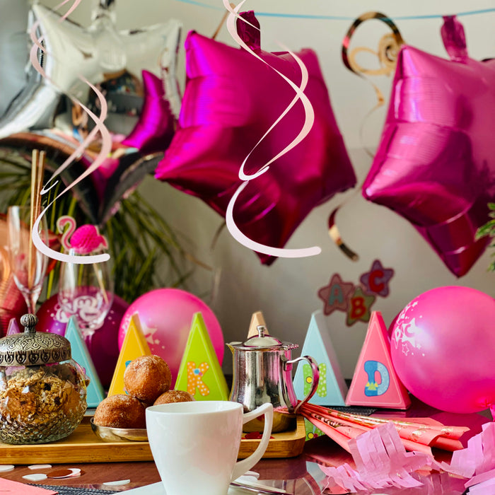 3er Set Stern Folien Luftballons Kinder Geburtstag Party Schuleinführung JGA Hochzeit rosé rosa silber