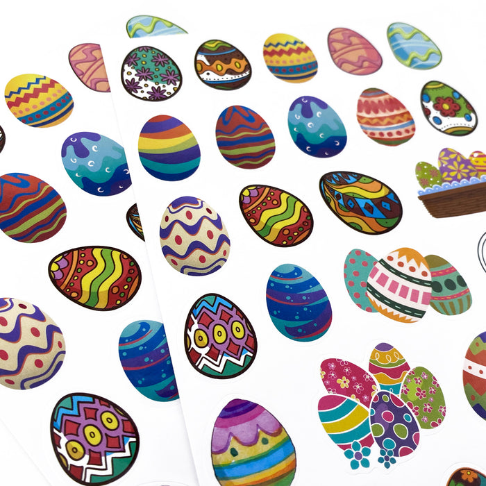 Ostereier Sticker 54 Eier Aufkleber für Ostern Deko Osterdekoration zum Scrapbooking Basteln