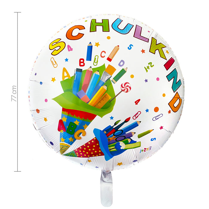 Schuleinführung Einschulung Deko Set - Folienballon Schulkind + 2x Girlande + Servietten + 2x Konfetti Set