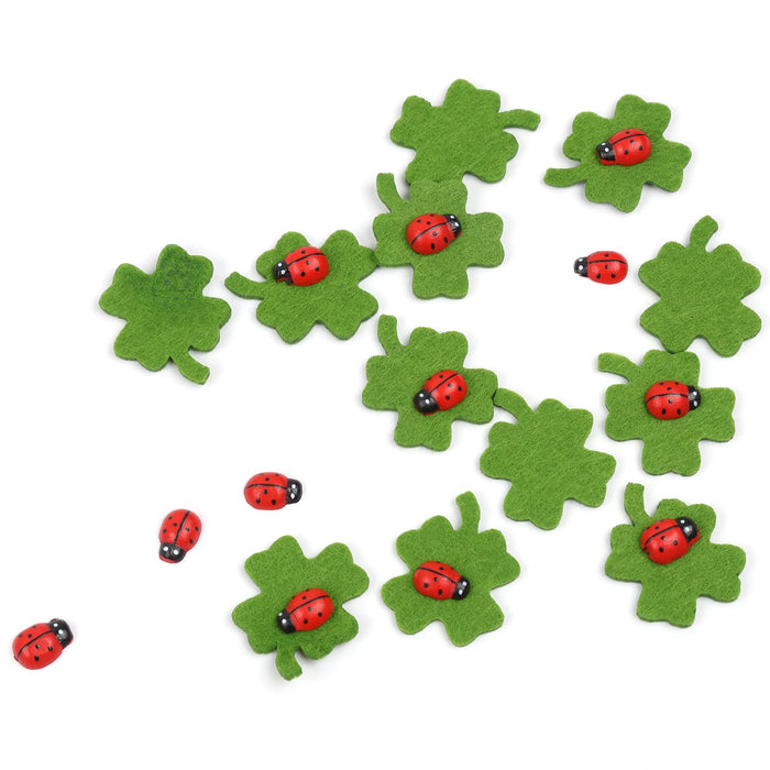 Marienkäfer + Kleeblatt Deko Set Konfetti Geburtstag Silvester Feier Party Glück Streu Geschenk Deko