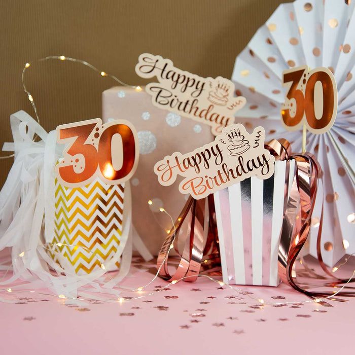 10 Stk. Konfetti 30 Geburtstag Jubliäum Zahl 30 Streudeko Tisch Deko - roségold