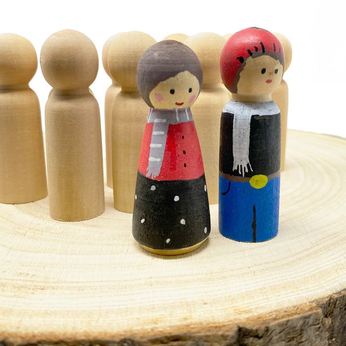 10 Holz Figuren zum Bemalen Männer Holzdeko zum Basteln Spielen DIY Deko für Weihnachten Weihnachtsdeko Tischdeko