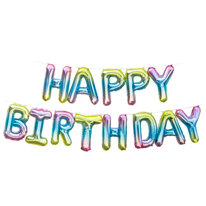 Happy Birthday Folienballon Girlande Regenbogenfarben Geburtstag Kindergeburtstag Party Deko