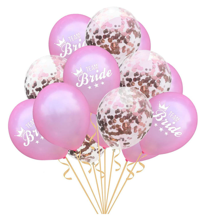 JGA Hochzeit Party Accessoire Set - Braut Schärpe Girlande Team Bride Konfetti Ballons