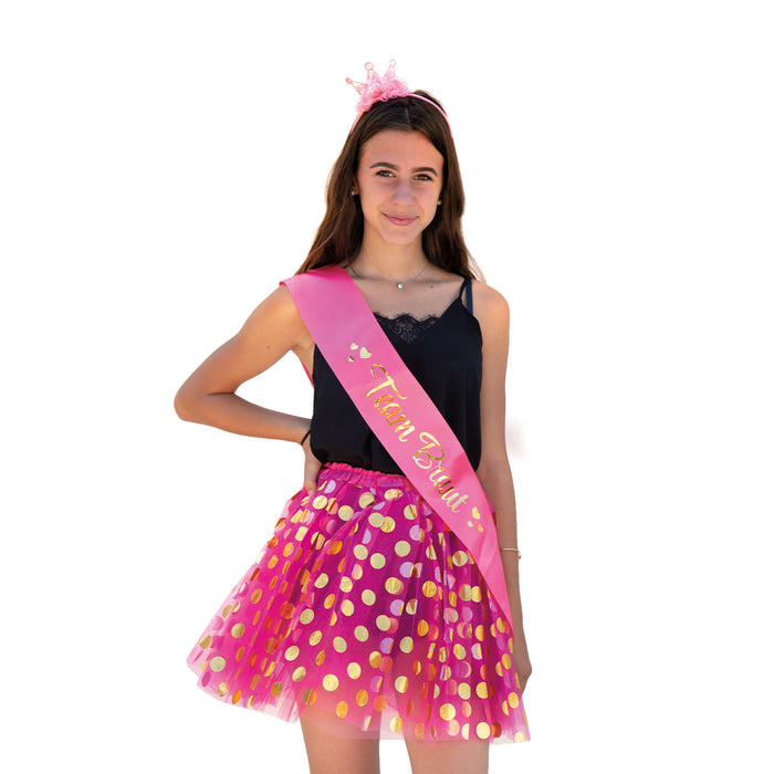 Haarreifen Prinzessin Krone JGA Tanzmarie Fasching Karneval pink