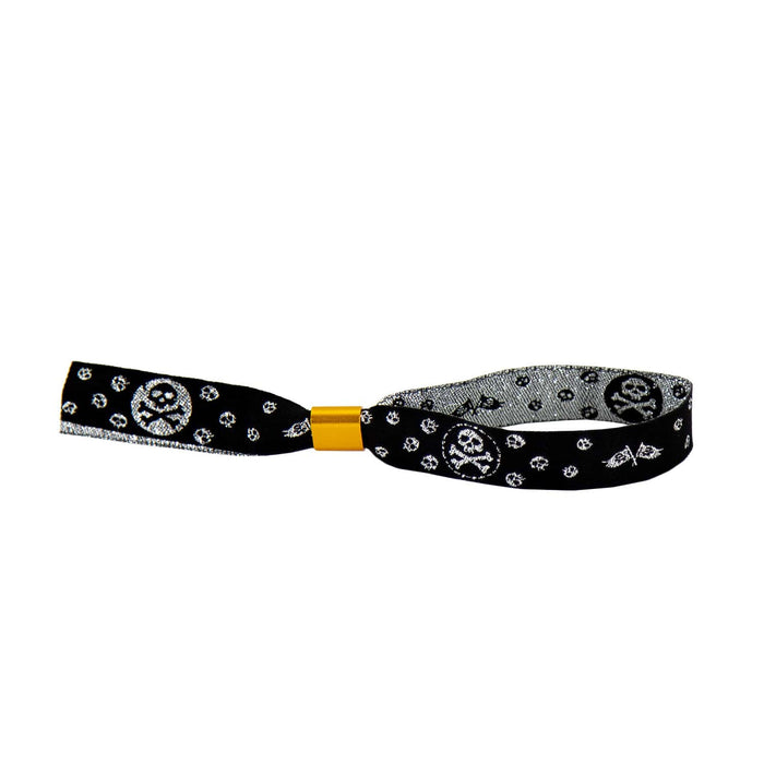 Totenkopf Armbänder Set 10 Stk. Piraten Party Kindergeburtstag Jungs Mitgebsel Geschenk schwarz weiß