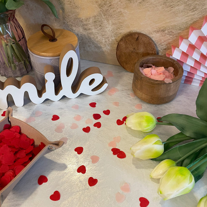 Papier Herz Konfetti Herzen Tischdeko Streu Deko für Valentinstag JGA Hochzeit Geburtstag Liebe - rosa