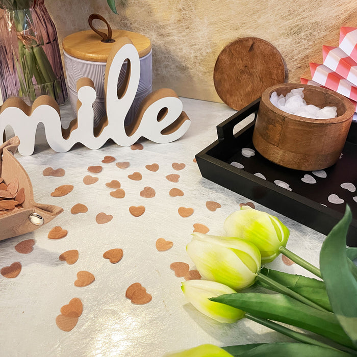 Papier Herz Konfetti Herzen Tischdeko Streu Deko für Valentinstag JGA Hochzeit Geburtstag Liebe - weiß