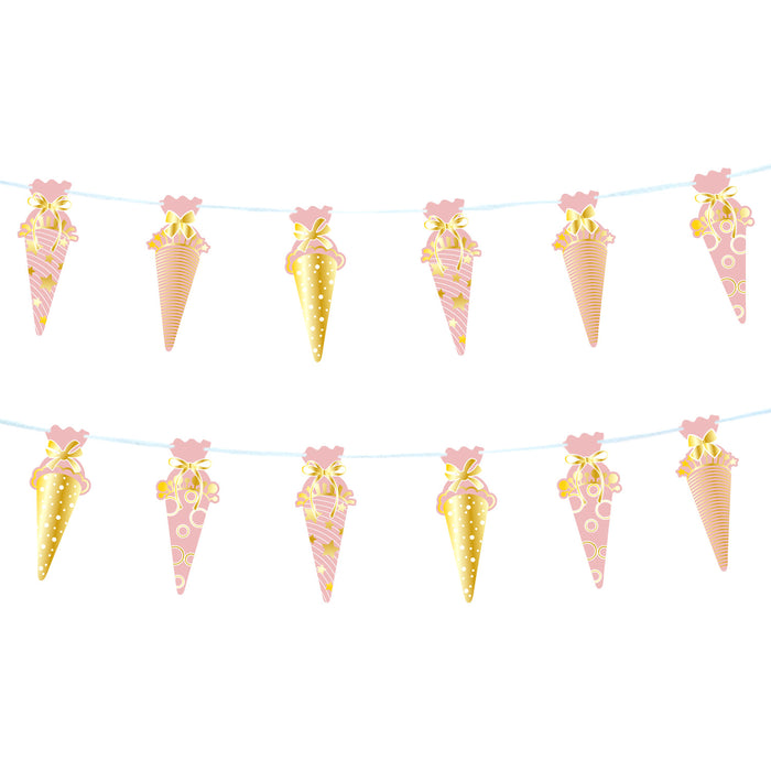 Schuleinführung Schulanfang Einschulung Deko Set - Schulkind Folienballon + 2 Girlanden + Zuckertüten Konfetti + Konfetti Set mit Schulmotiven