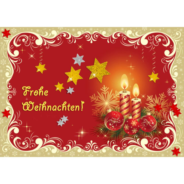 68 Sterne Sticker Aufkleber Glitzernd Funkelnd Weihnachtsdeko Weihnachtssterne - rot