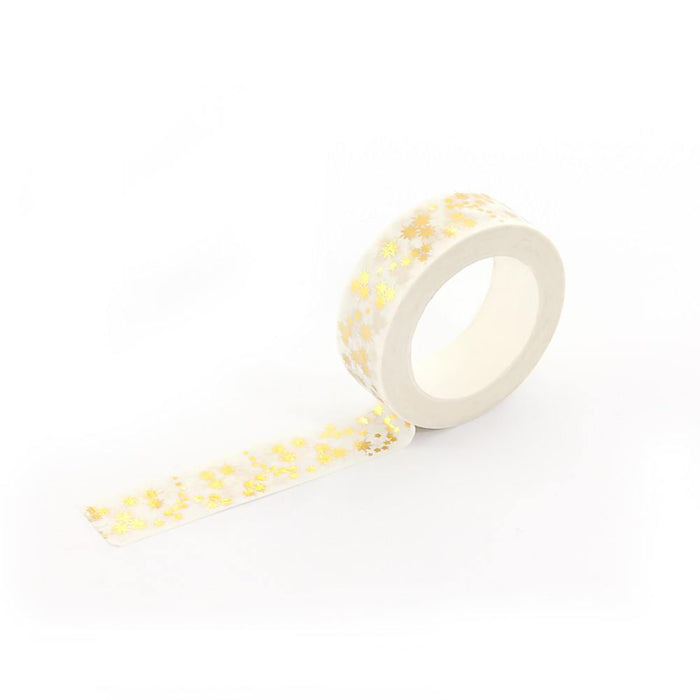 Washi Tape Dekobänder Scrapbooking selbstklebend - weiß Goldsterne