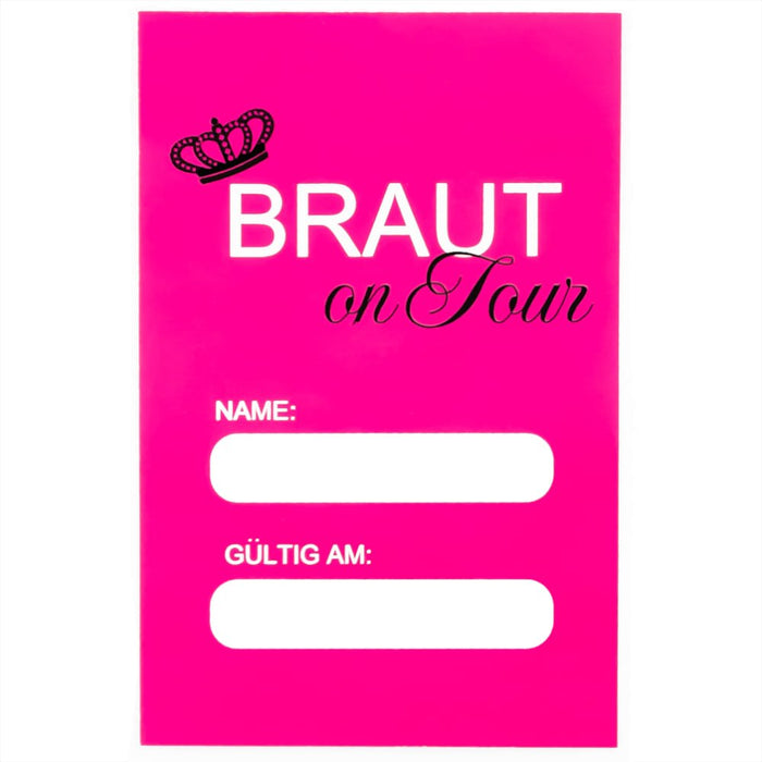 VIP Pass Ausweis Braut JGA Junggesellinnenabschied Hochzeit