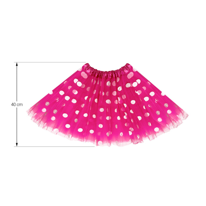 Tutu Tütü Damen Rock pink weiß Gepunktet Kostüm Accessoire für Fasching Karneval Motto Party