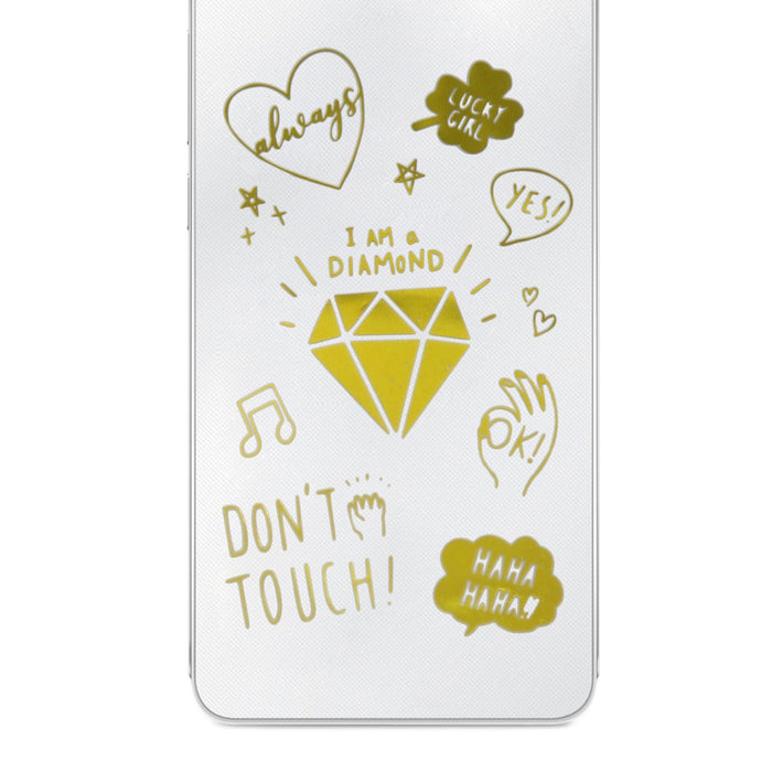 Handy Sticker Smartphone Hülle Aufkleber Diamant Kleeblatt Herzen Don`t Touch uvm.