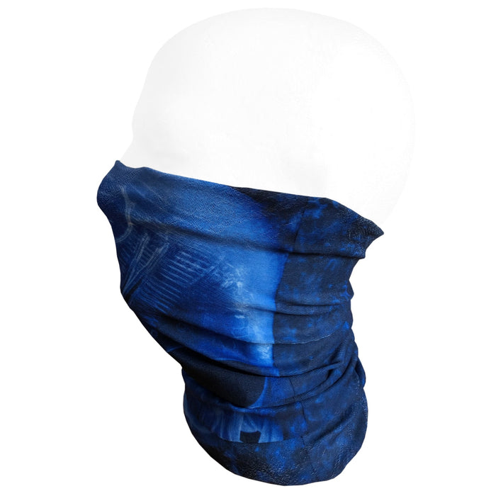 Multifunktionstuch Schlauchtuch Halstuch Loop Mundschutz Outdoor Motorrad - Blau mit Totenkopf