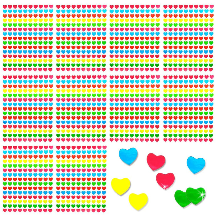 1500 Herz Sticker Herzen Aufkleber Glänzend Scrapbooking - bunt