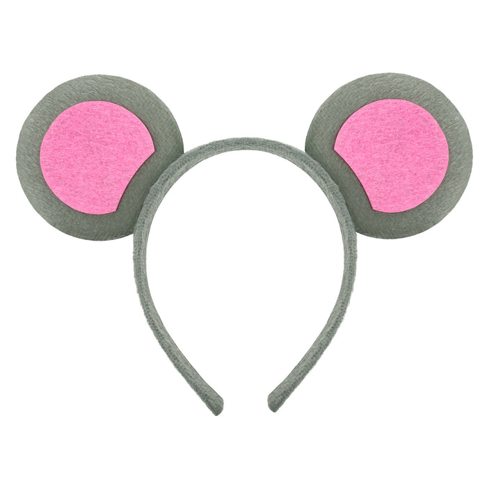 Haarreif Maus Ohren Haarreifen Mäuschen Mouse für Fasching Karneval Kostüm Accessoire - grau pink