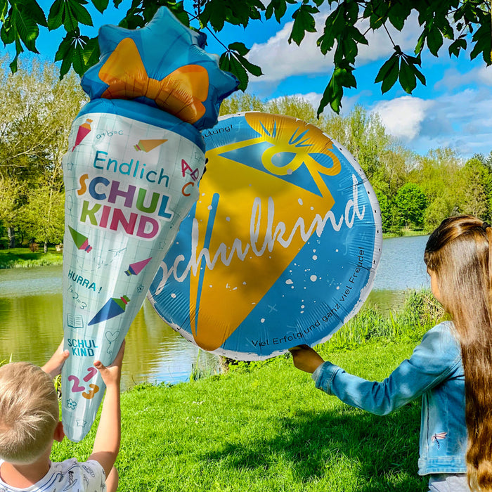 Schulkind + Zuckertüte Folien Luftballons für Schuleinführung Schulanfang Einschulung Dekoration Ballon