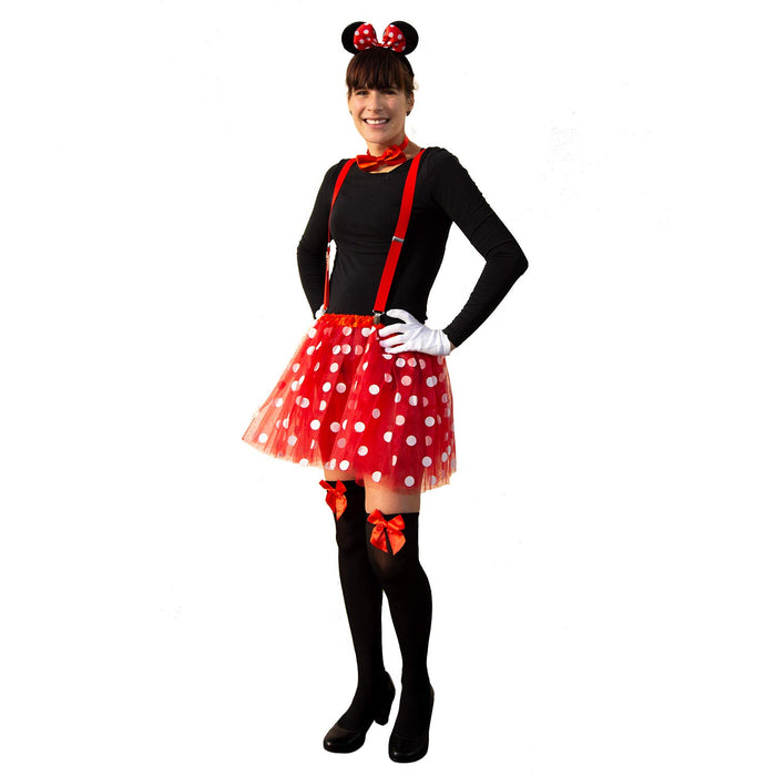 Kinder Maus Mouse Kostüm Accessoire Set - Tutu + Handschuhe für Mädchen Fasching Karneval Motto Party