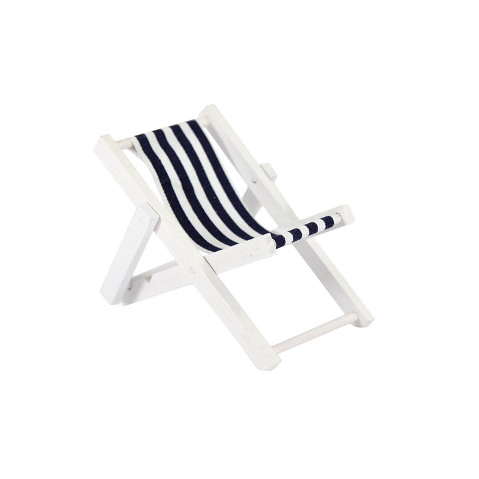 Mini Liegestuhl Stuhl Klappstuhl Maritime Tisch Deko Sommer Strand Dekoration - Streifen